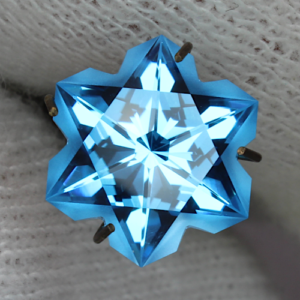 Swiss Blue Topaz Snowflake Star