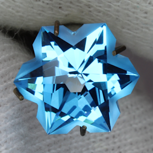 Swiss Blue Topaz Snowflake Star