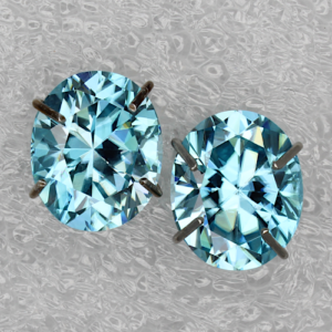 Blue Zircon Matching Pair Oval