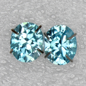 Blue Zircon Matching Pair Oval
