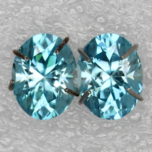 Blue Zircon Oval pair