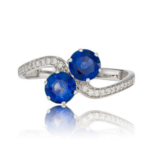 Blue Sapphire and Diamond Ring
