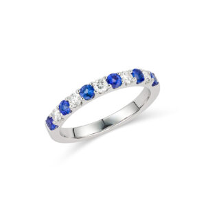 Tanzanite and Diamond Half Eternity Ring