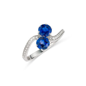 Blue Sapphire and Diamond Ring