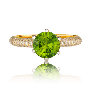 Green Tourmaline and Diamond Ring