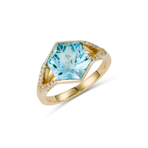 Snowflake Topaz and Diamond Ring