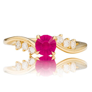 Pink Sapphire and diamond ring