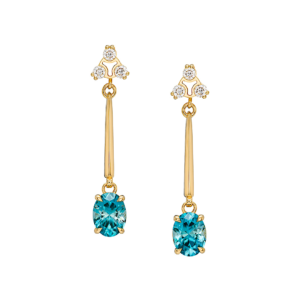 Blue Zircon and diamond drops