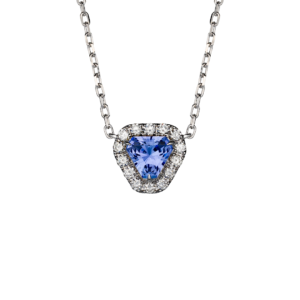 Trillion Tanzanite and diamond pendant