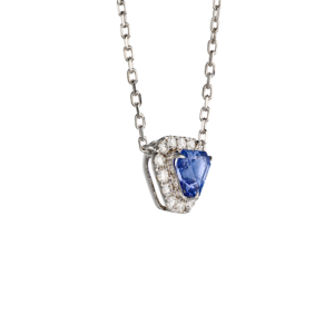 Trillion Tanzanite and diamond pendant